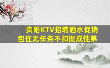 贵阳KTV招聘酒水促销包住无任务不扣提成性第